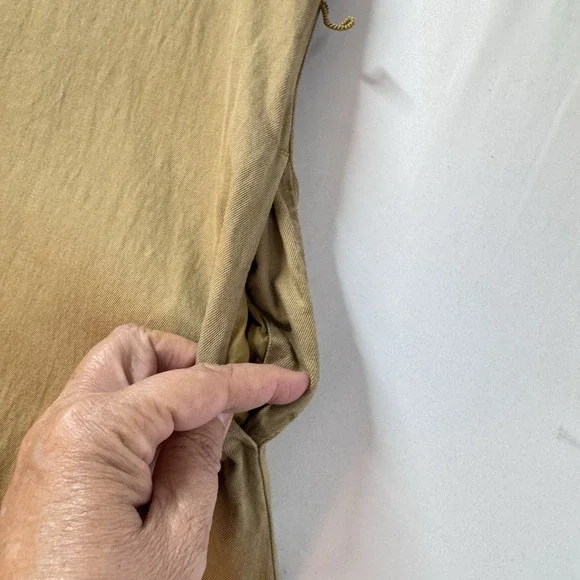 Faherty Dress Sz L Arlie Day Button Shirt Midi Casual Utility Outdoors Linen Bld - Picture 7 of 12